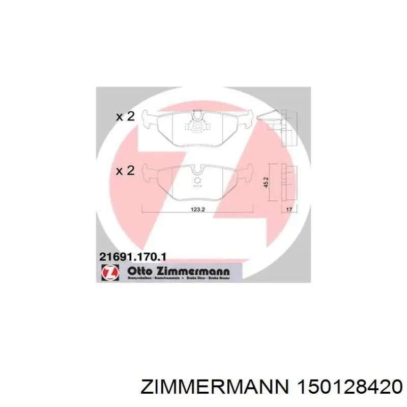 150.1284.20 Zimmermann freno de disco delantero