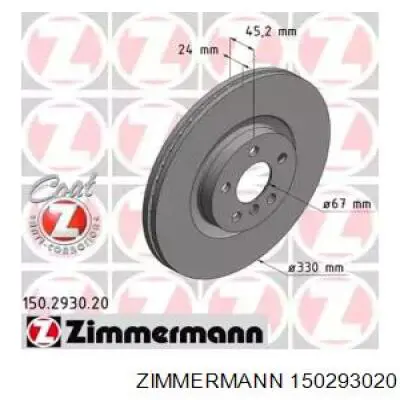 150293020 Zimmermann freno de disco delantero