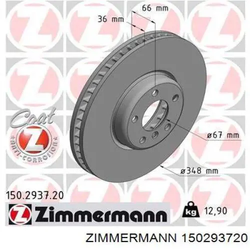 150293720 Zimmermann freno de disco delantero