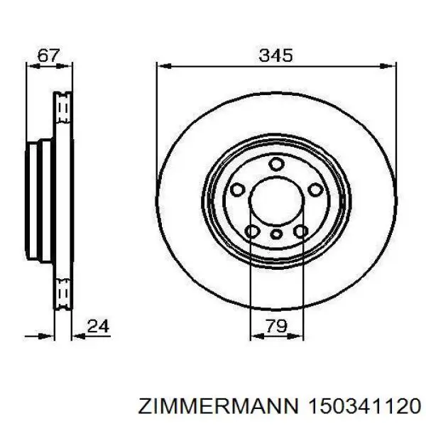 150.3411.20 Zimmermann disco de freno trasero