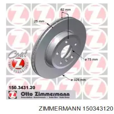 150.3431.20 Zimmermann freno de disco delantero