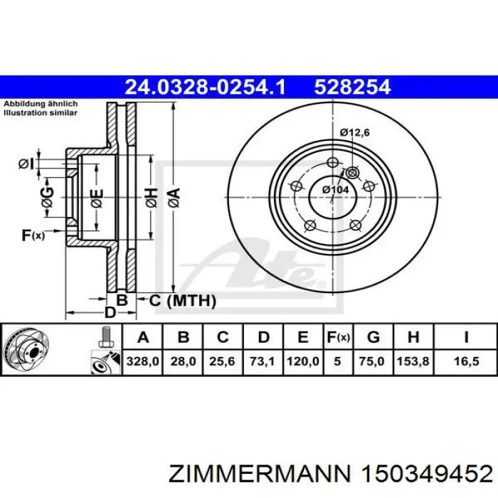 150.3494.52 Zimmermann freno de disco delantero