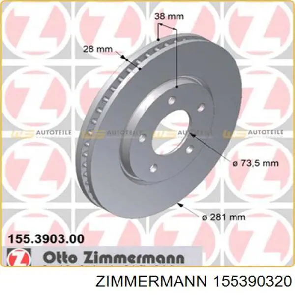 155390320 Zimmermann freno de disco delantero