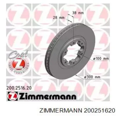 200.2516.20 Zimmermann freno de disco delantero