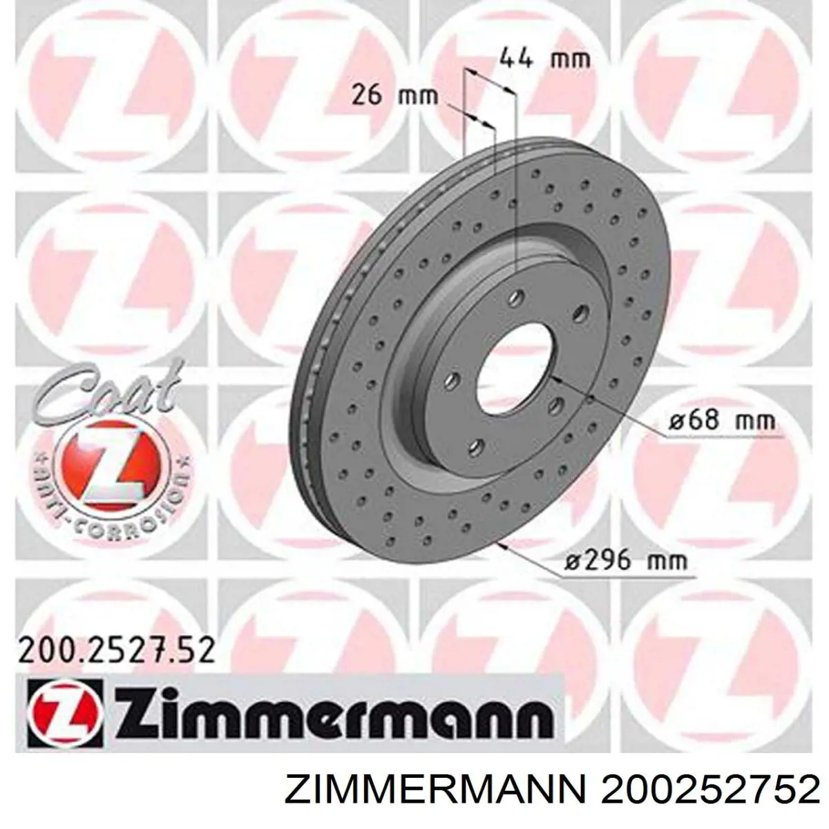 200.2527.52 Zimmermann freno de disco delantero