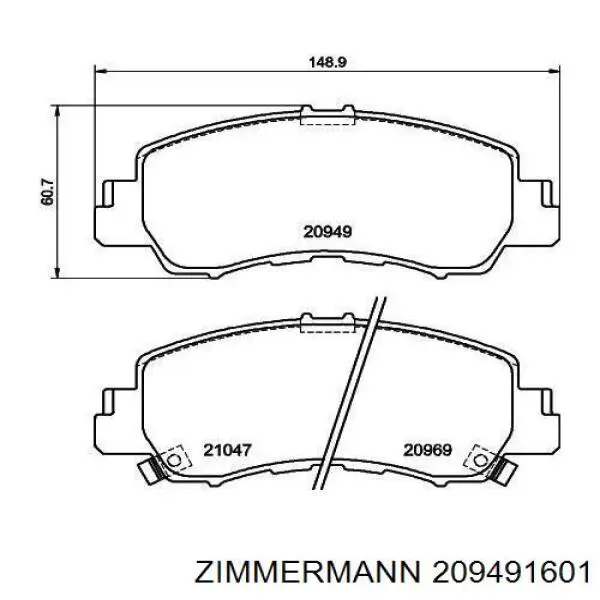 209491601 Zimmermann pastillas de freno delanteras