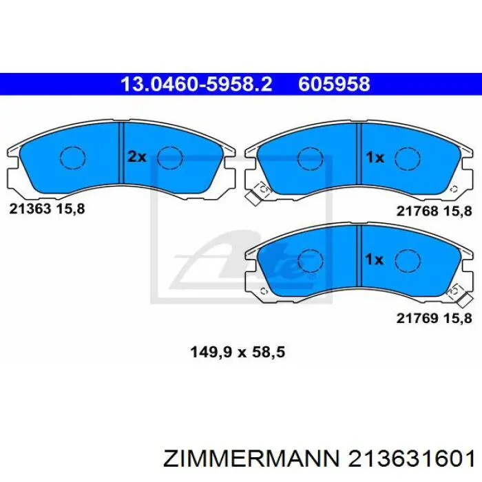 213631601 Zimmermann pastillas de freno delanteras