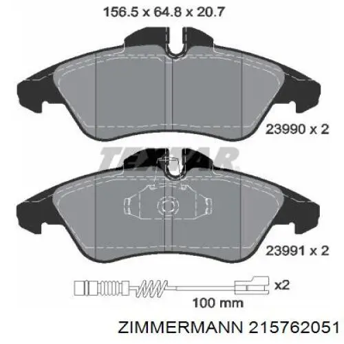 21576.205.1 Zimmermann pastillas de freno delanteras