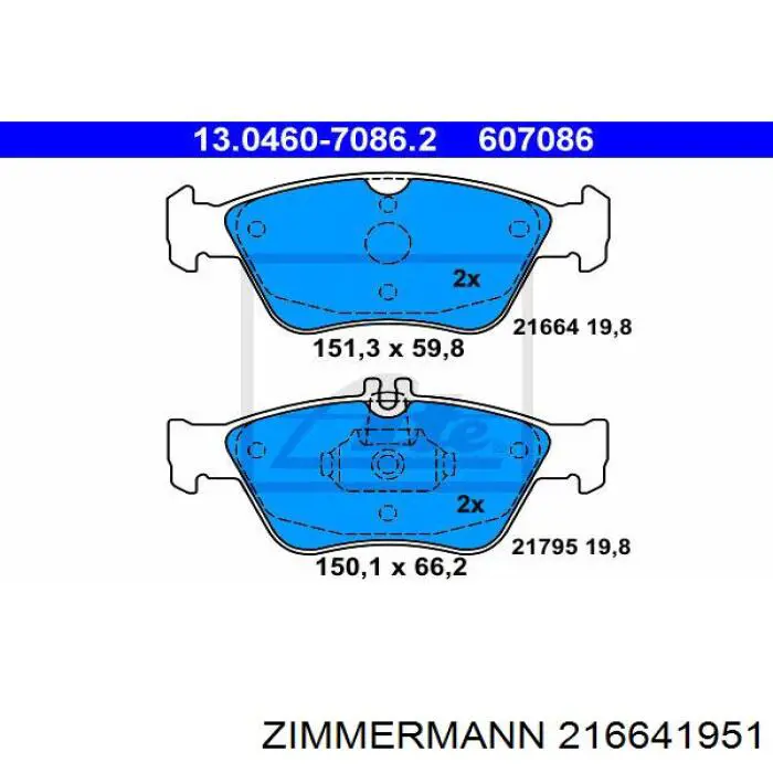 216641951 Zimmermann pastillas de freno delanteras