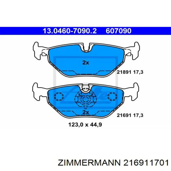 216911701 Zimmermann pastillas de freno traseras