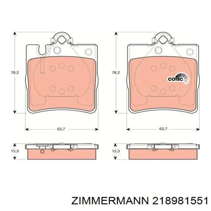 21898.155.1 Zimmermann pastillas de freno traseras