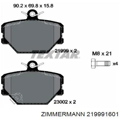 21999.160.1 Zimmermann pastillas de freno delanteras