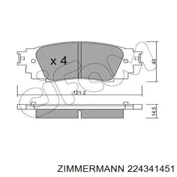 22434.145.1 Zimmermann pastillas de freno traseras