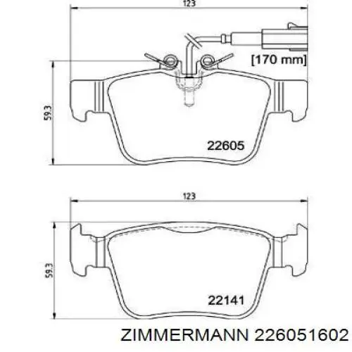 226051602 Zimmermann pastillas de freno traseras