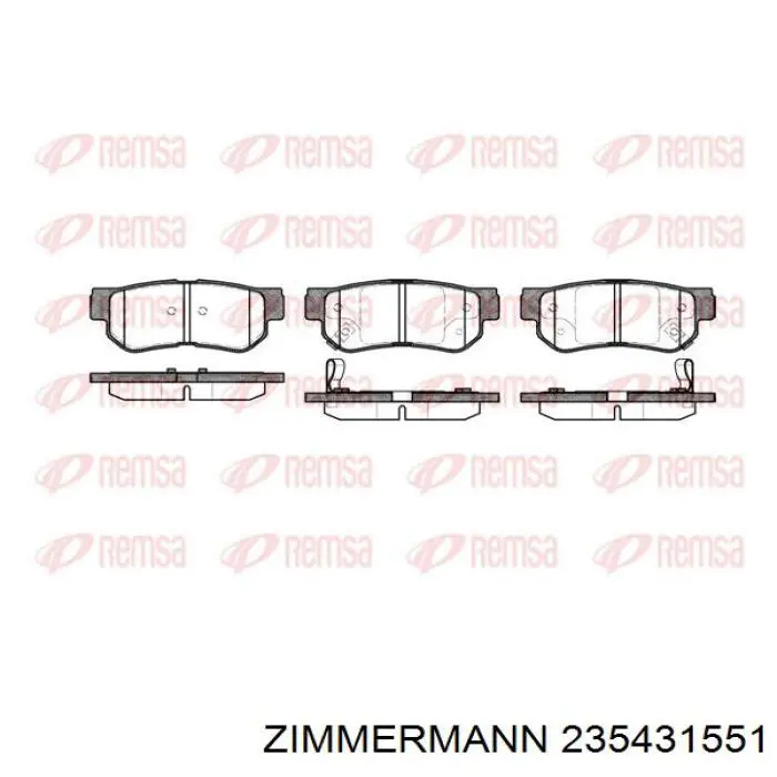 235431551 Zimmermann pastillas de freno traseras