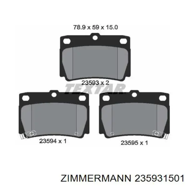 235931501 Zimmermann pastillas de freno traseras