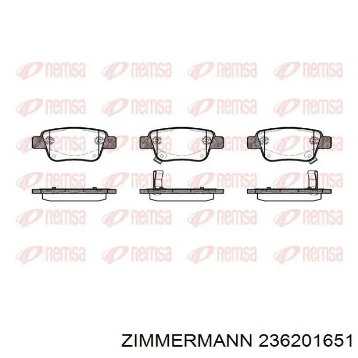 236201651 Zimmermann pastillas de freno traseras