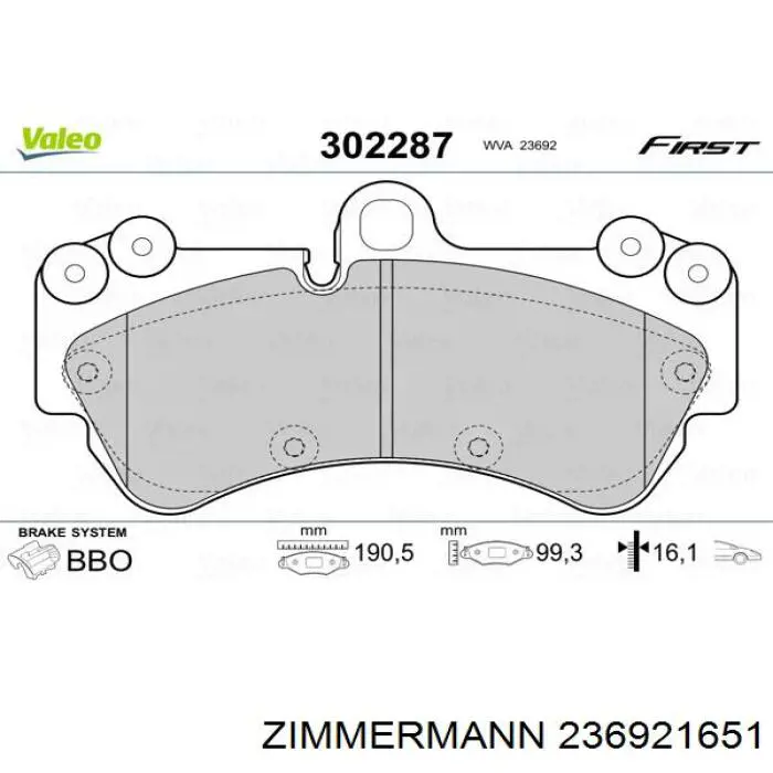 236921651 Zimmermann pastillas de freno delanteras