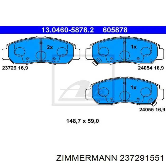 237291551 Zimmermann pastillas de freno delanteras