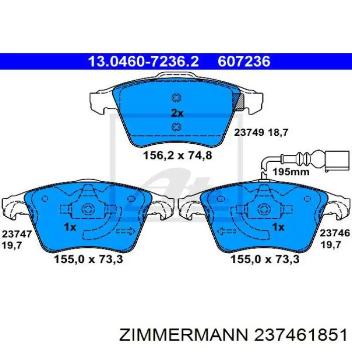 237461851 Zimmermann pastillas de freno delanteras