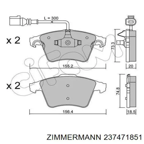 237471851 Zimmermann pastillas de freno delanteras