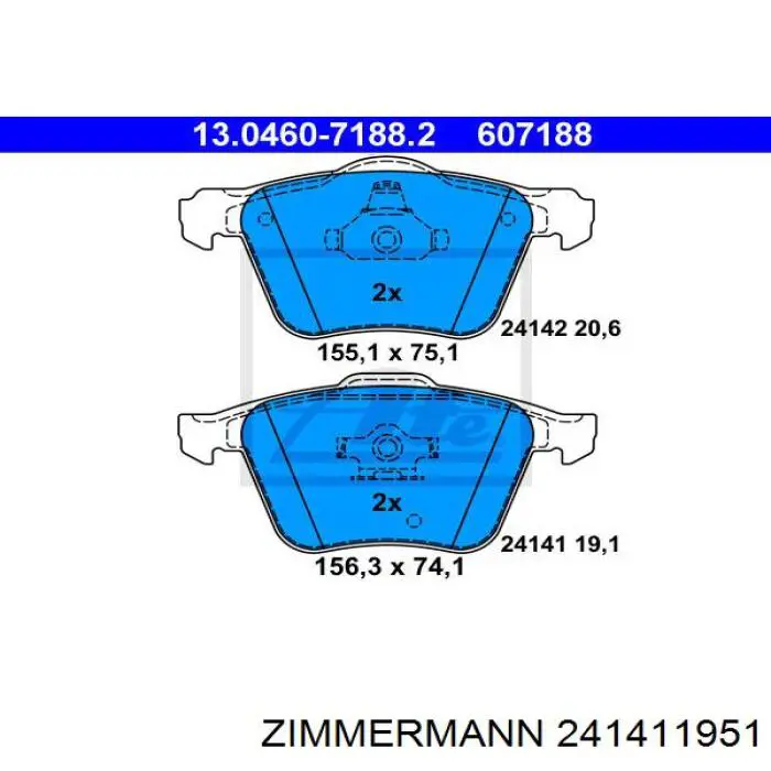 24141.195.1 Zimmermann pastillas de freno delanteras