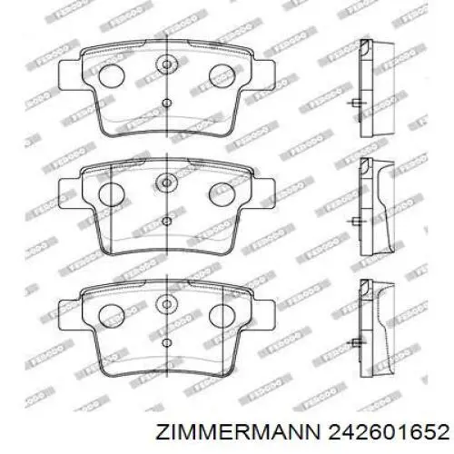 242601652 Zimmermann pastillas de freno traseras