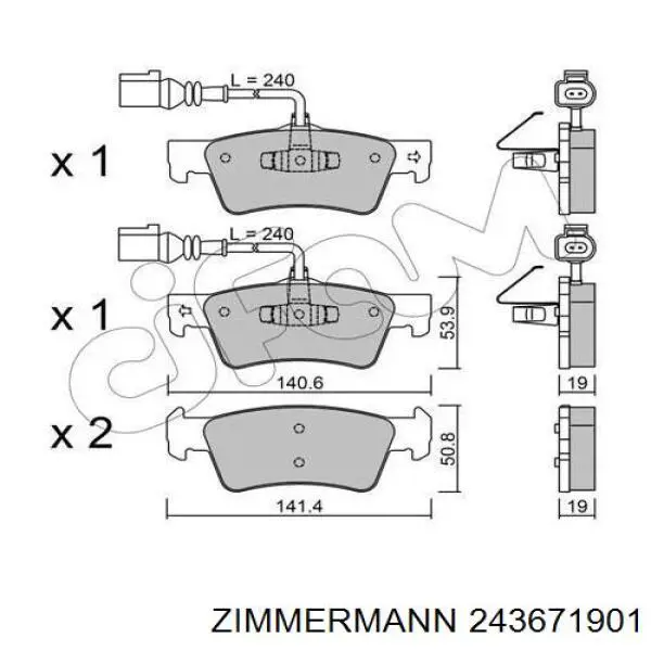 24367.190.1 Zimmermann pastillas de freno traseras