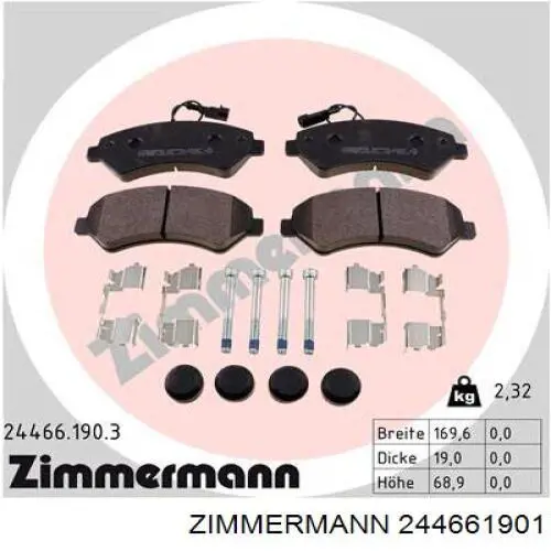 244661901 Zimmermann pastillas de freno delanteras