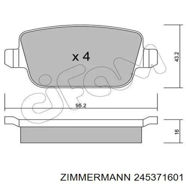 245371601 Zimmermann pastillas de freno traseras