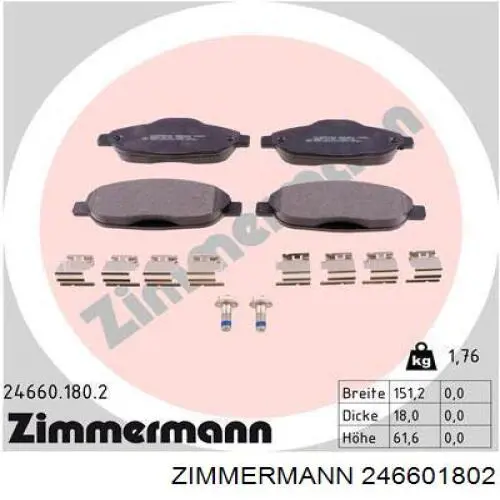 24660.180.2 Zimmermann pastillas de freno delanteras