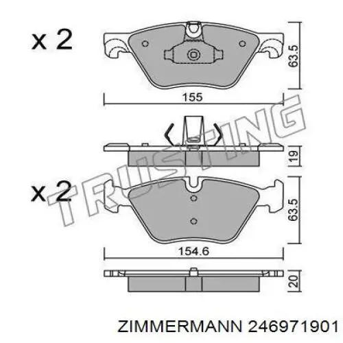 246971901 Zimmermann pastillas de freno delanteras