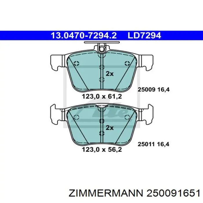 250091651 Zimmermann pastillas de freno traseras