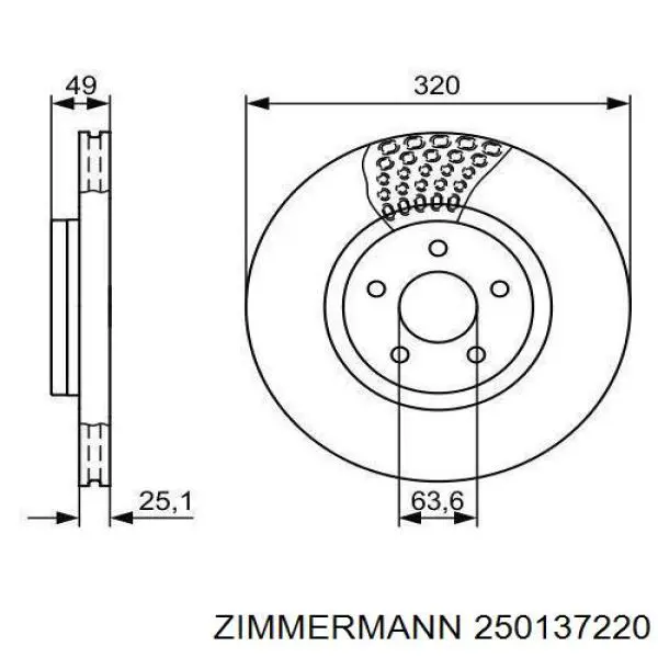 250.1372.20 Zimmermann freno de disco delantero