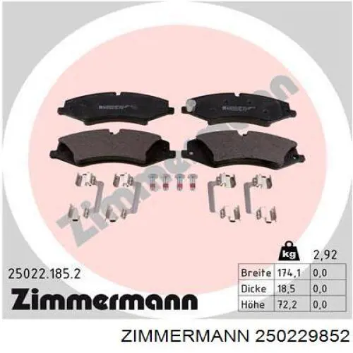 25022.985.2 Zimmermann pastillas de freno delanteras