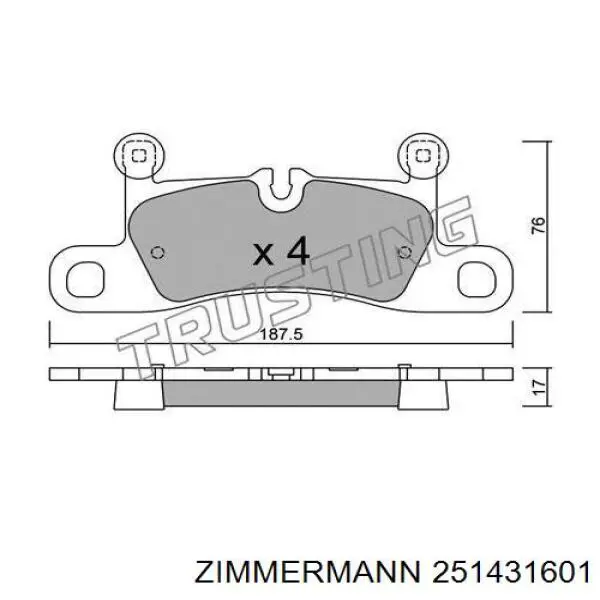 251431601 Zimmermann pastillas de freno traseras