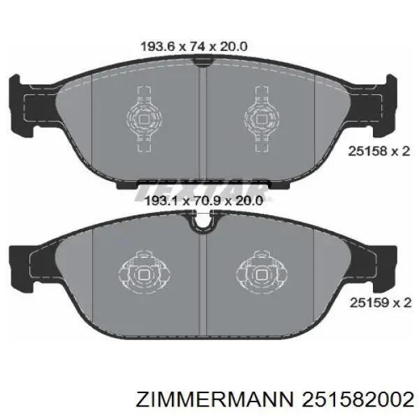 251582002 Zimmermann pastillas de freno delanteras