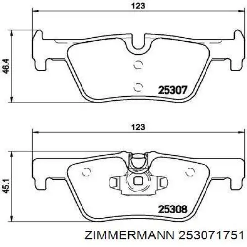 253071751 Zimmermann pastillas de freno traseras