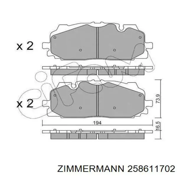 25861.170.2 Zimmermann pastillas de freno delanteras