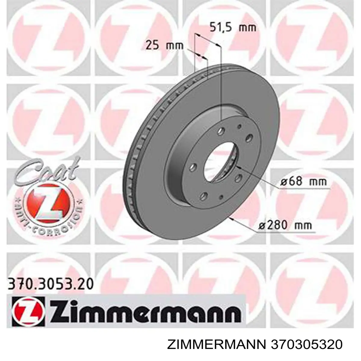 370305320 Zimmermann freno de disco delantero