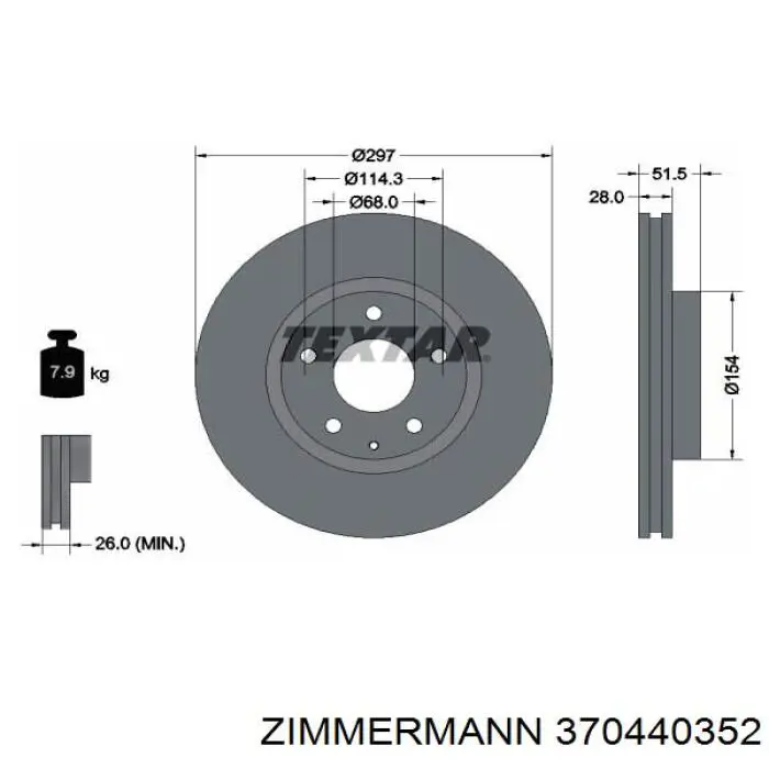 370440352 Zimmermann freno de disco delantero