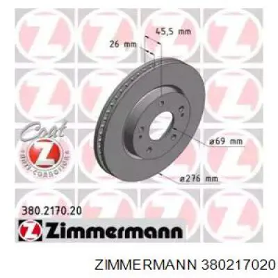 380217020 Zimmermann freno de disco delantero