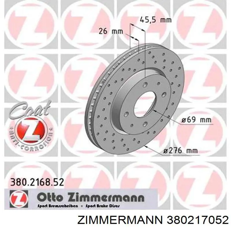 380.2170.52 Zimmermann freno de disco delantero