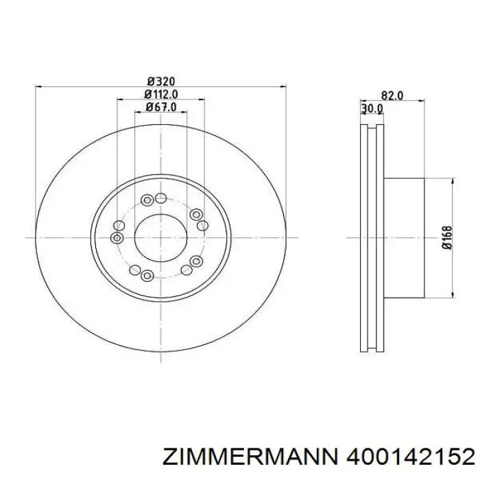 400.1421.52 Zimmermann freno de disco delantero