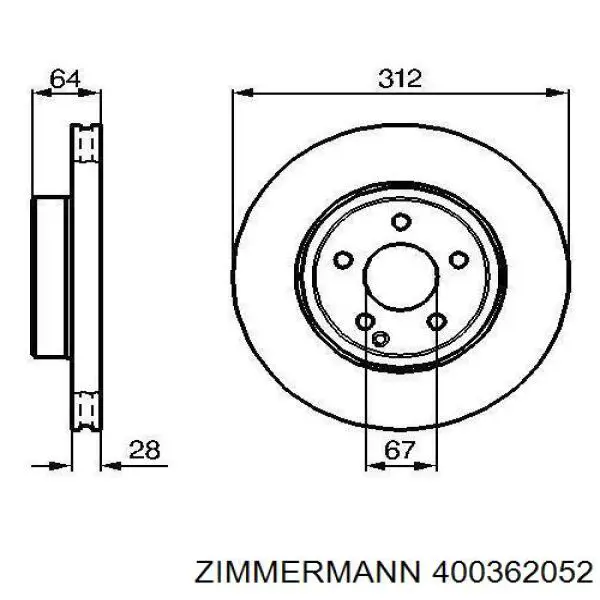 400362052 Zimmermann freno de disco delantero