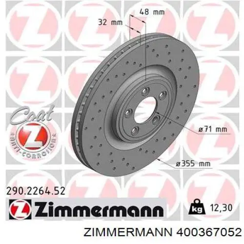 400.3670.52 Zimmermann freno de disco delantero