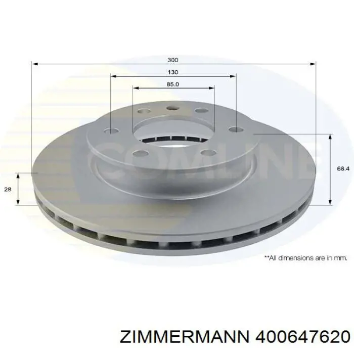 400.6476.20 Zimmermann freno de disco delantero