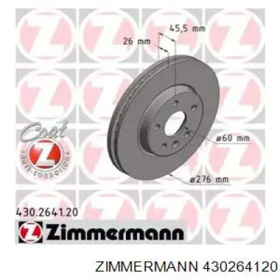 430264120 Zimmermann freno de disco delantero