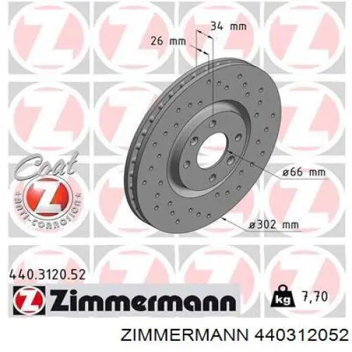 440.3120.52 Zimmermann freno de disco delantero