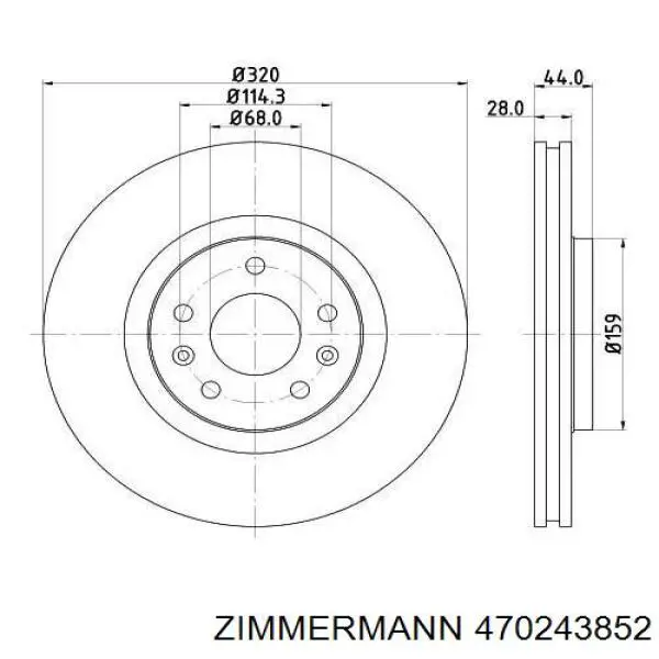 470243852 Zimmermann freno de disco delantero